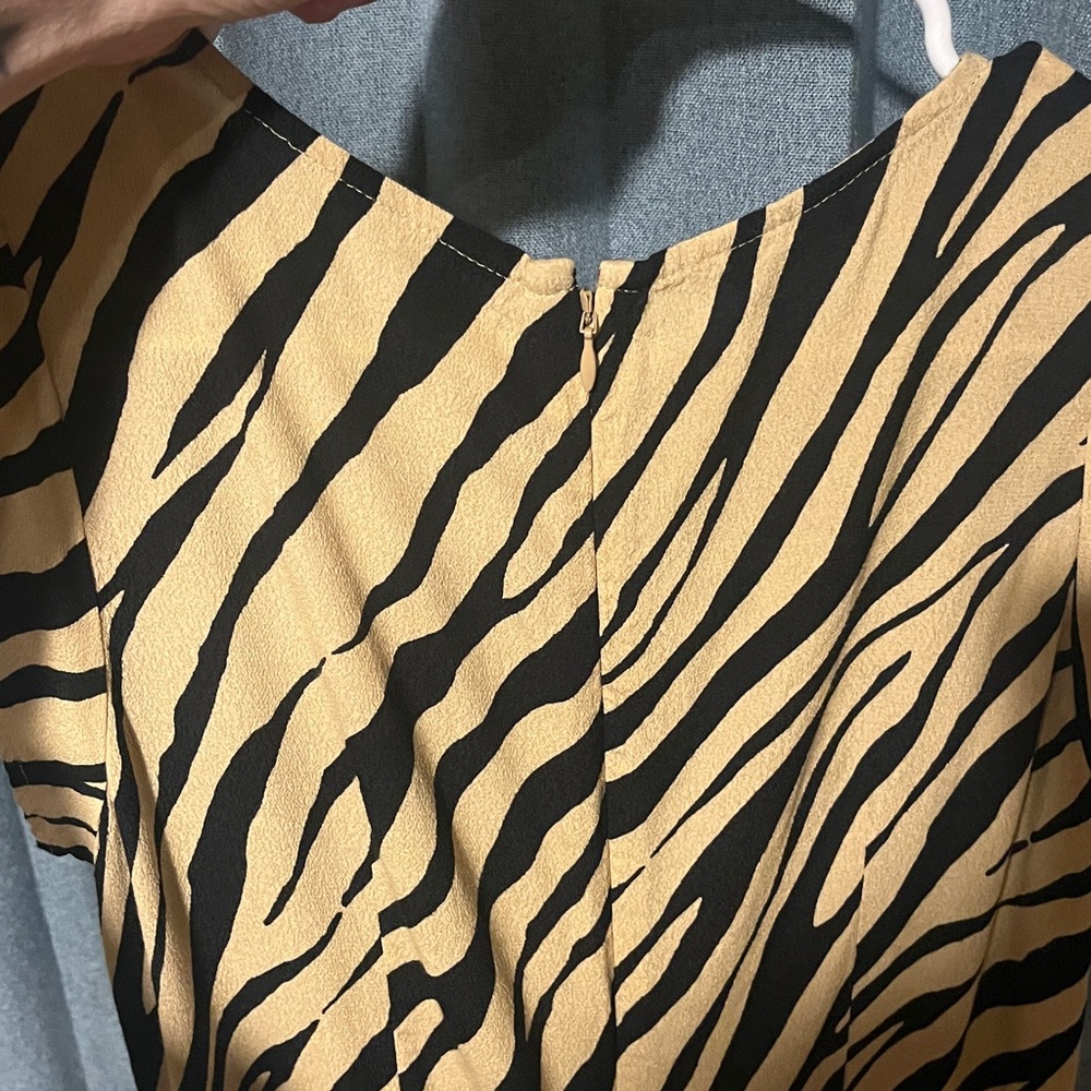 Talbots Black and Tan Zebra Midi Dress - Picture 6 of 6